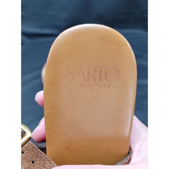 Franco Sarto Gia Brown Suede Strappy Sandals Size 8M - Picture 5 of 10